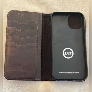 Doc Artisan Dark Brown Leather iPhone 11 pro Case Magnetic Wallet